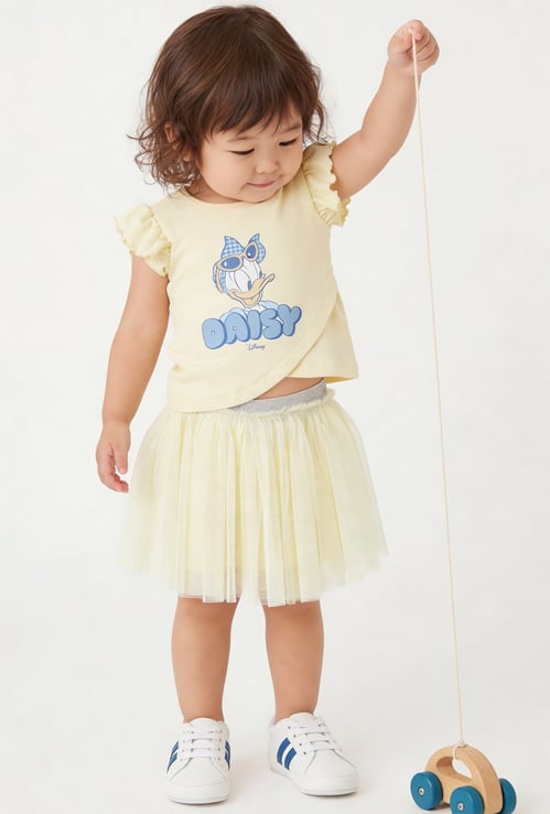 Girls Daisy Duck Print Shorts Set