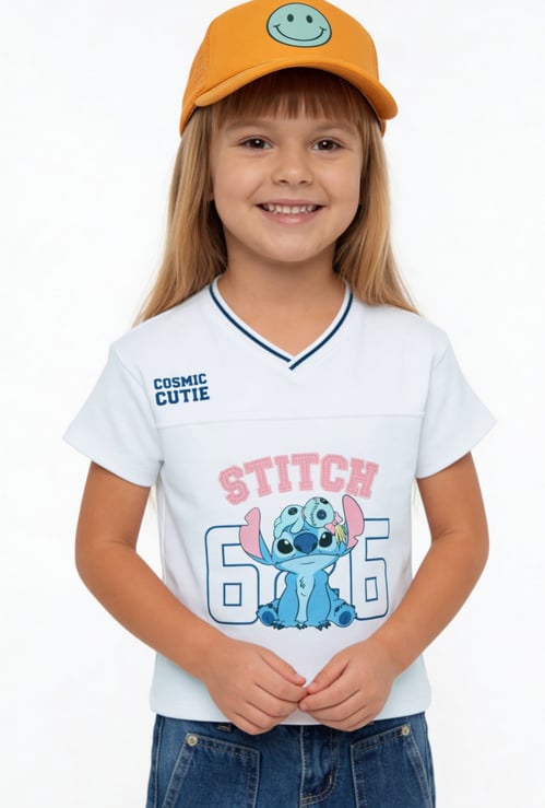 Girls Stitch Print T-shirt