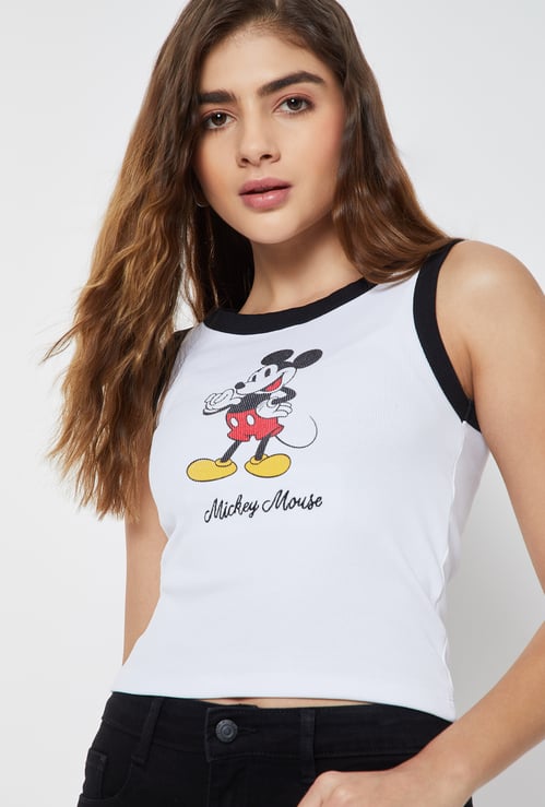 Women Mickey Mouse Printed Tank Top