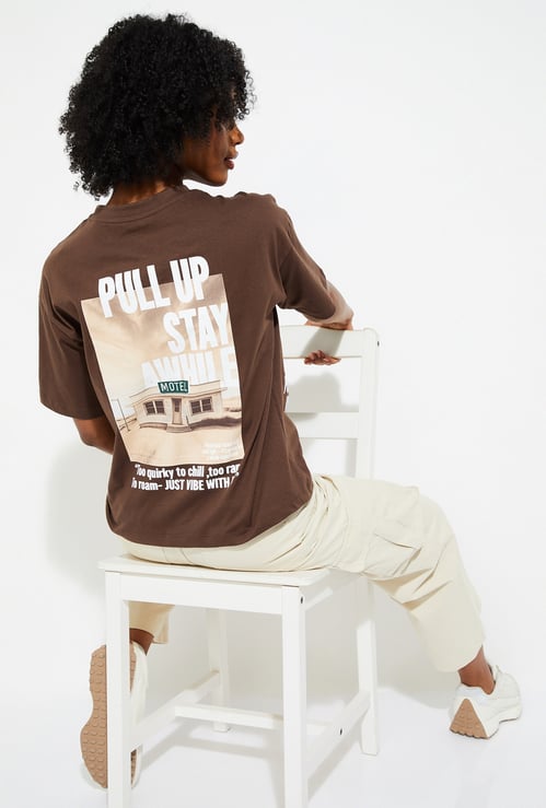 URB_N Women Oversized Back Printed T-shirt