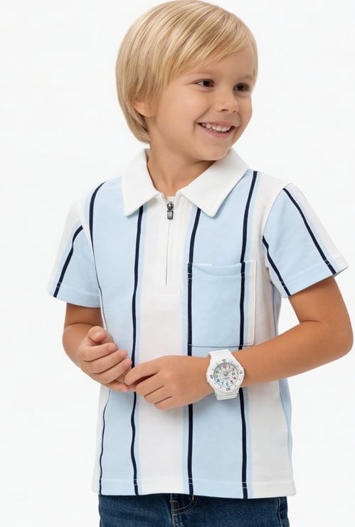 Boys Striped Polo T-shirt