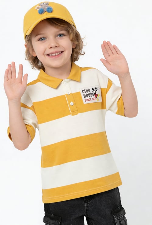 Boys Mickey Mouse Print Polo T-shirt
