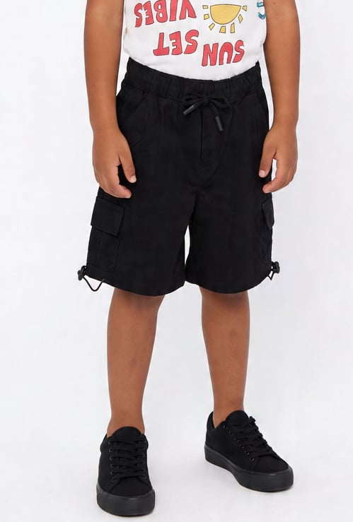 Boys Solid Cargo Shorts