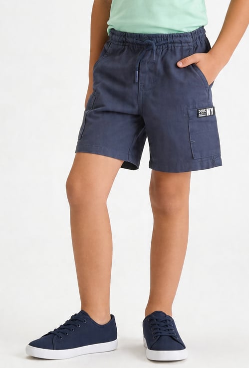 Boys Solid Cargo Shorts