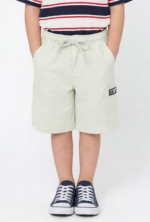 Boys Solid Cargo Shorts