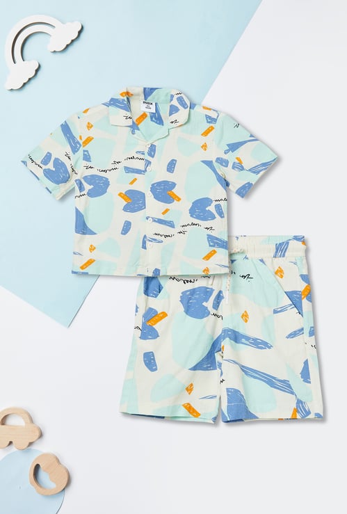 Boys Printed Shorts Set