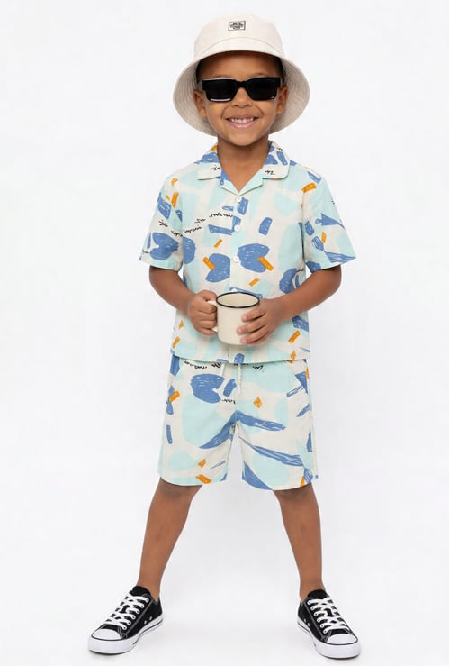 Boys Printed Shorts Set