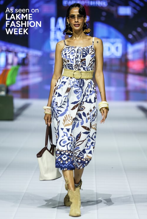 Women Printed A-line Midi Dress