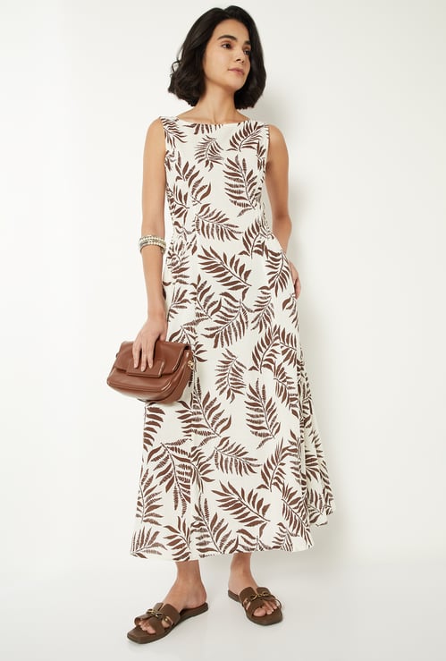 Women Printed A-line Maxi Dress