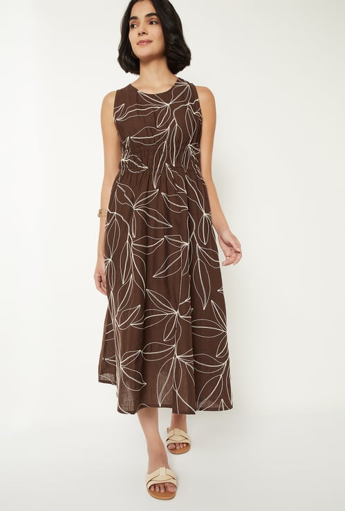 Women Embroidered Midi Dress