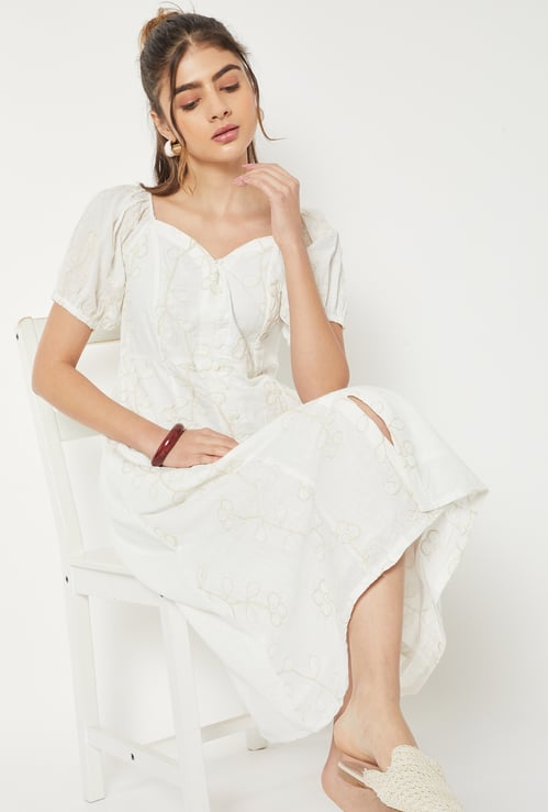 Women Embroidered Midi Dress