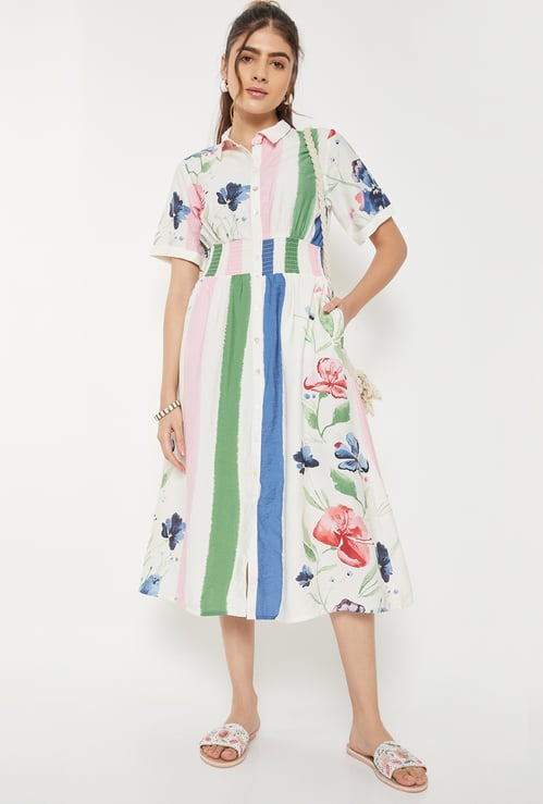 Women Printed Shirt Dress