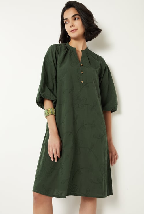 Women Embroidered A-line Dress