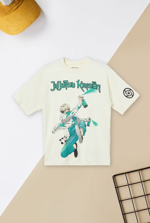 Boys Jujutsu Kaisen Print Oversized T-shirt
