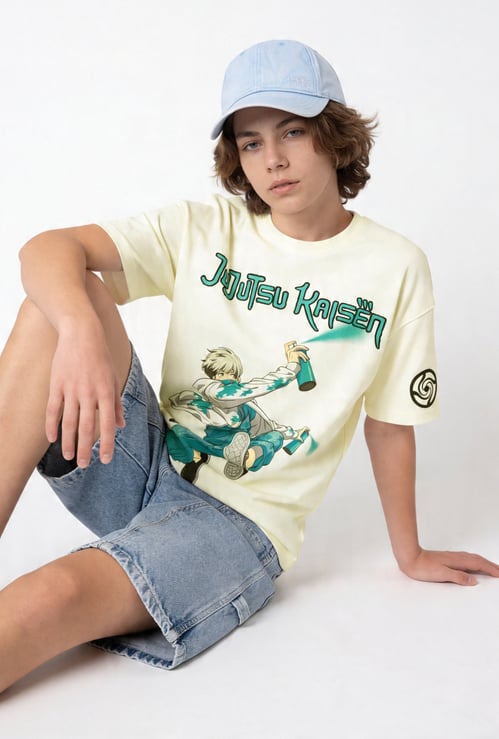 Boys Jujutsu Kaisen Print Oversized T-shirt