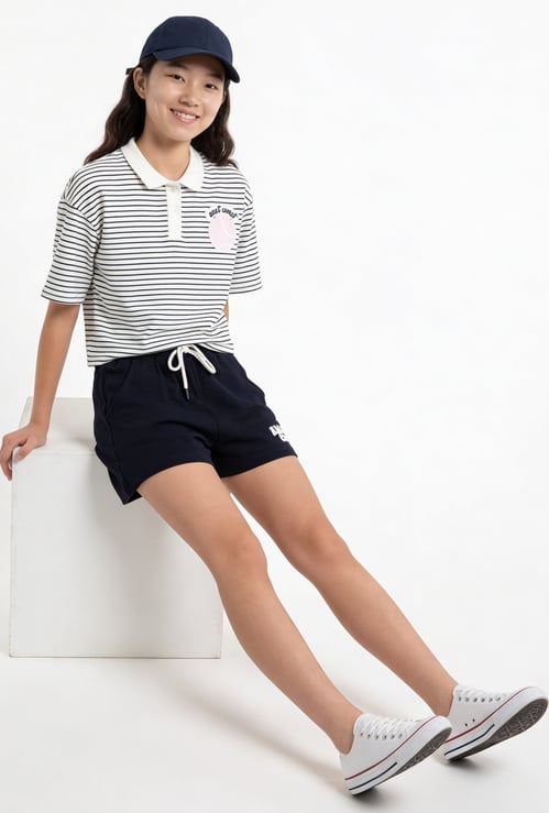Girls Striped Shorts Set