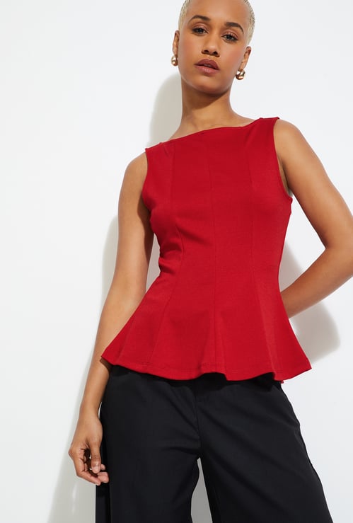 ALAYA F X URB_N Women Solid Peplum Top