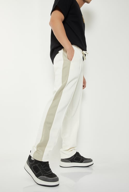 Men Contrast Panel Sports Track Pants