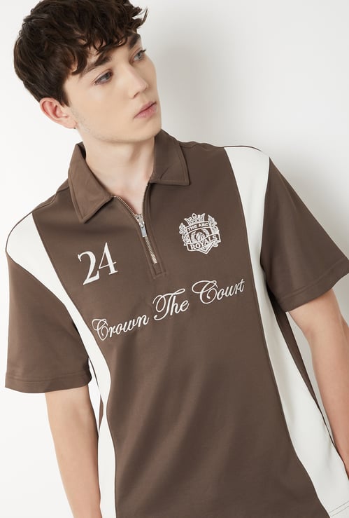 Men Printed Sports Polo T-shirt