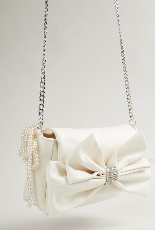 Girls Embellished Bow Sling Bag