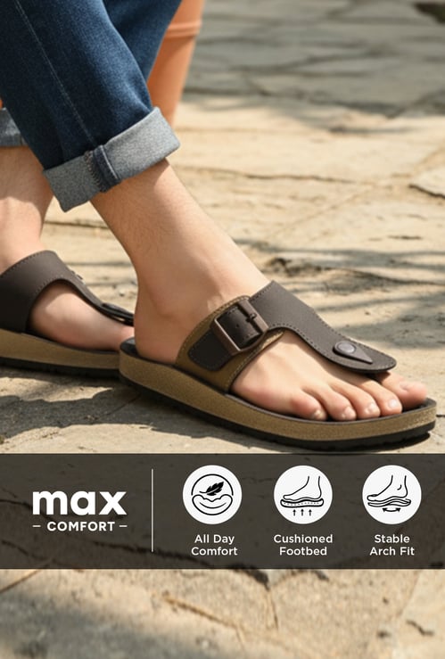 Men Colourblock T-strap Sandals