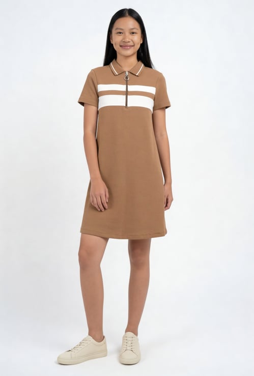 Girls Colourblock T-shirt Dress