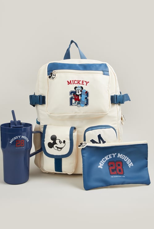 Kids Mickey Mouse Backpack with Pouch and Sipper