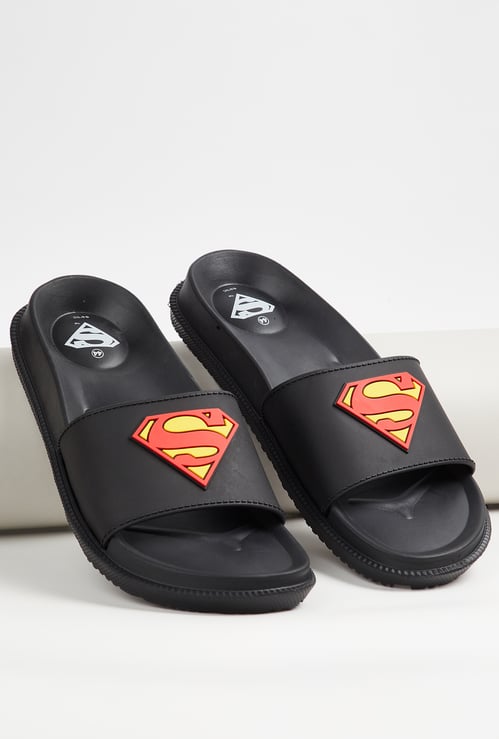 Men Superman Applique Sliders