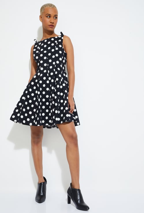 ALAYA F X URB_N Women Polka Dot A-line Dress