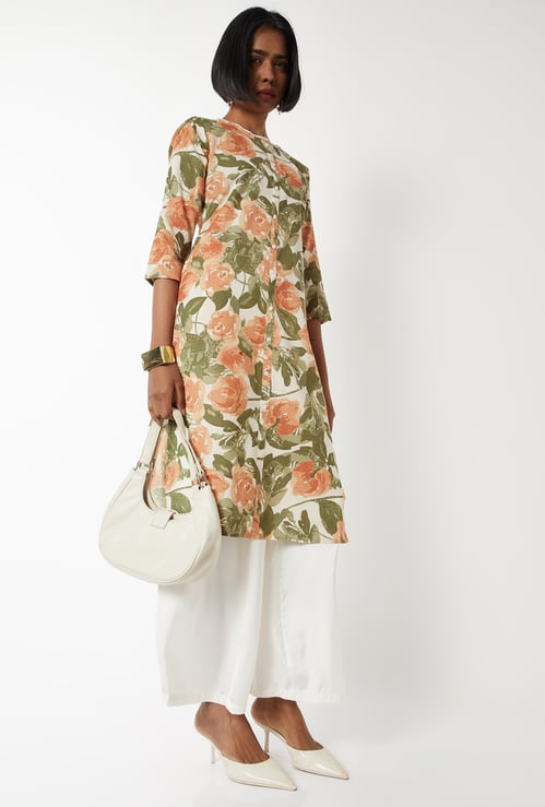 Women Floral Print Straight Kurta