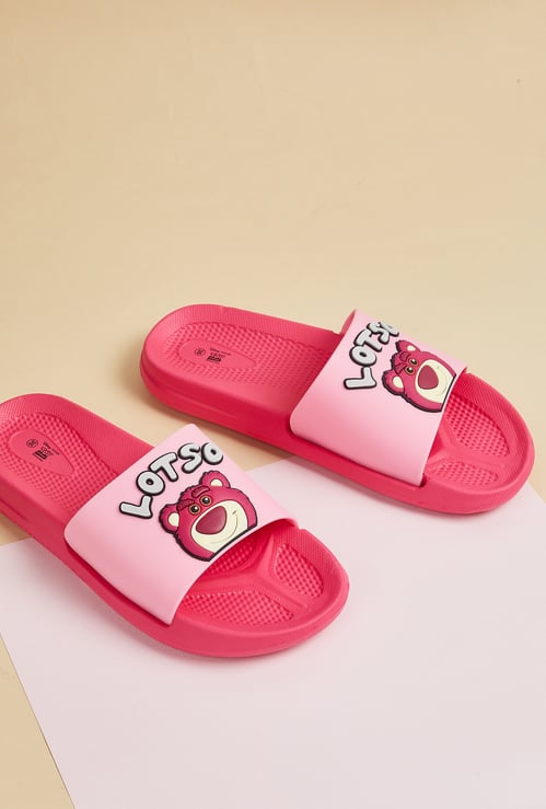 Girls Lotso Applique Sliders