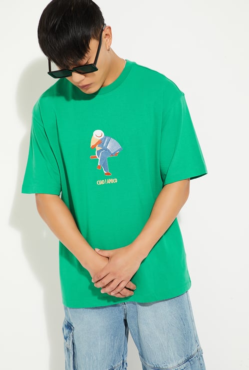 URB_N Men Graphic Printed Oversized T-shirt