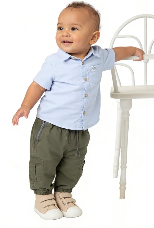 Boys Solid Cargo Joggers