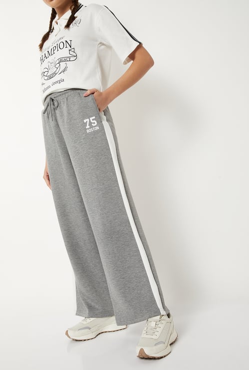 Women Heathered Butter Soft Wide Leg Sports Track Pants