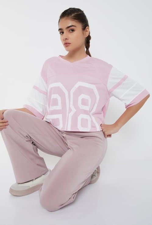 Women Printed Boxy Fit Sports T-shirt