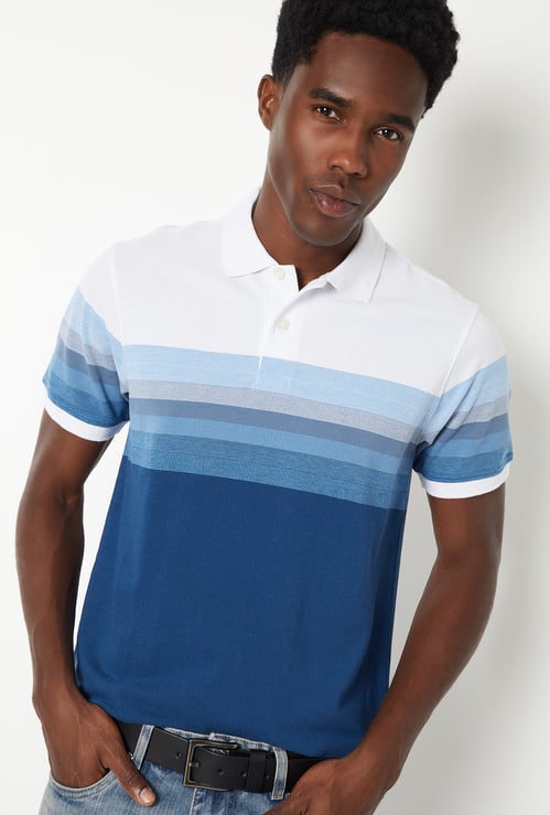 Men Striped Polo T-shirt
