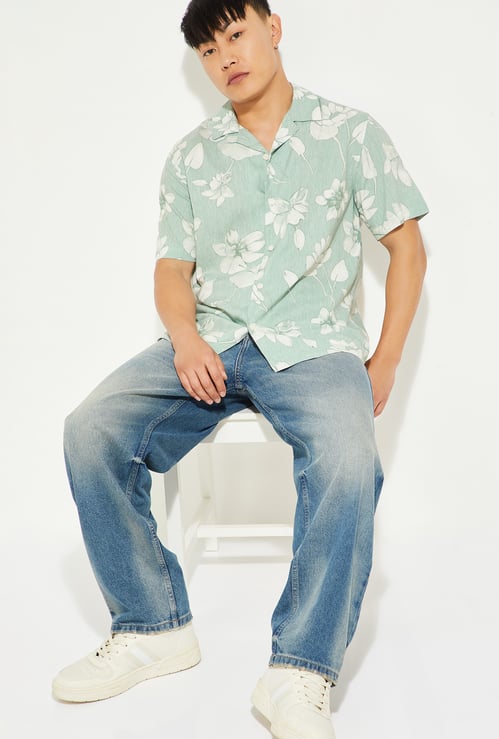 URB_N Men Floral Print Resort  Shirt