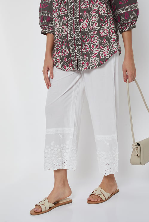 Women Schiffli Hem Palazzos