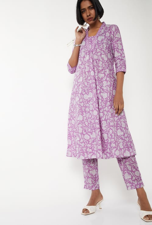 Women Floral Print A-line Kurta Set