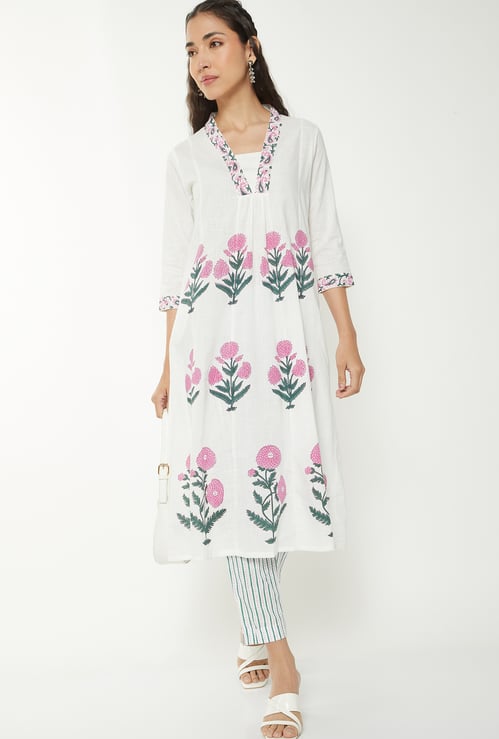 Women Floral Print A-line Kurta Set