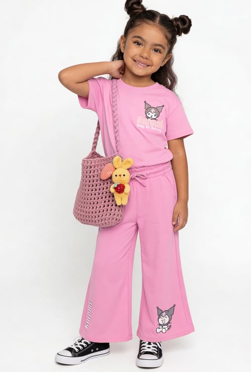 Girls Kuromi Print Trousers Set