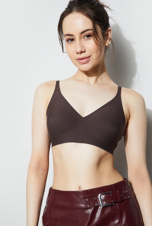 Women Solid Non-Padded Seamless T-shirt Bra