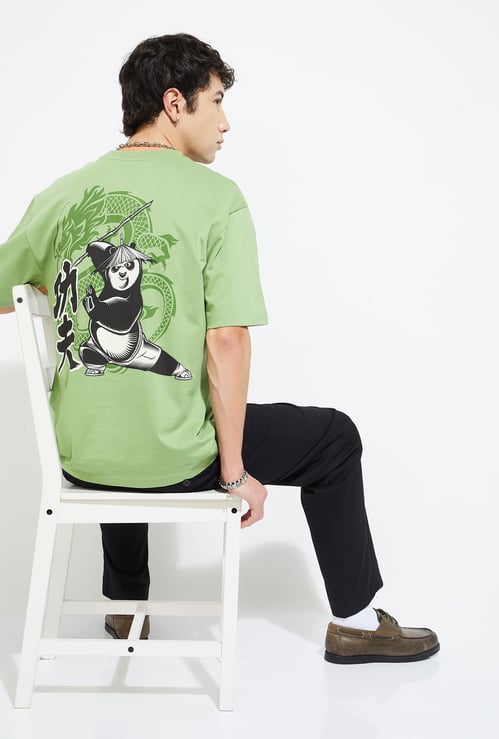 URB_N Men Kung Fu Panda Print Oversized T-shirt