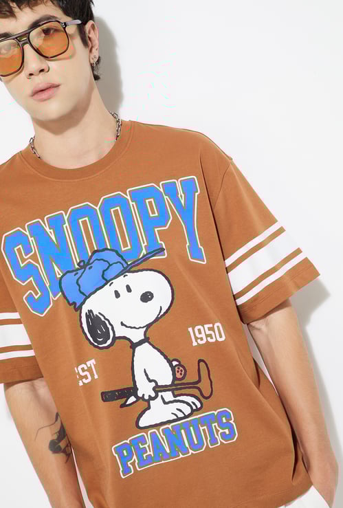 URB_N Men Snoopy Print Oversized T-shirt