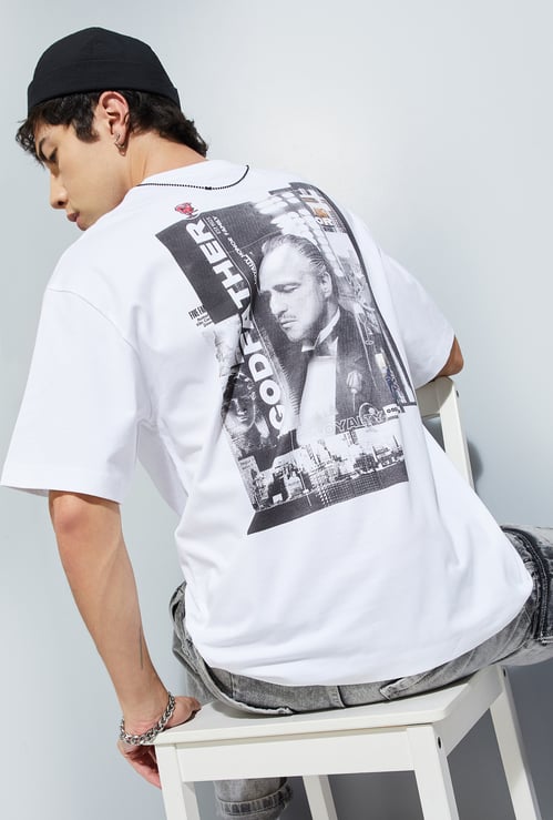 URB_N Men The Godfather Print Oversized T-shirt