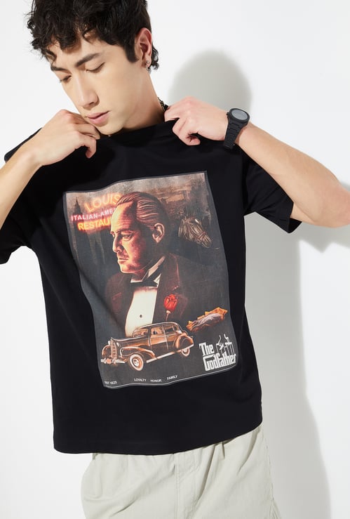 URB_N Men The Godfather Print Oversized T-shirt