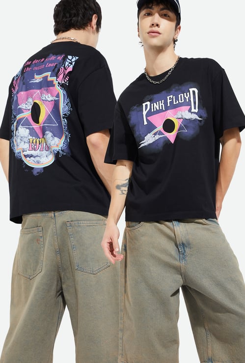 URB_N Men Pink Floyd Printed Oversized T-shirt