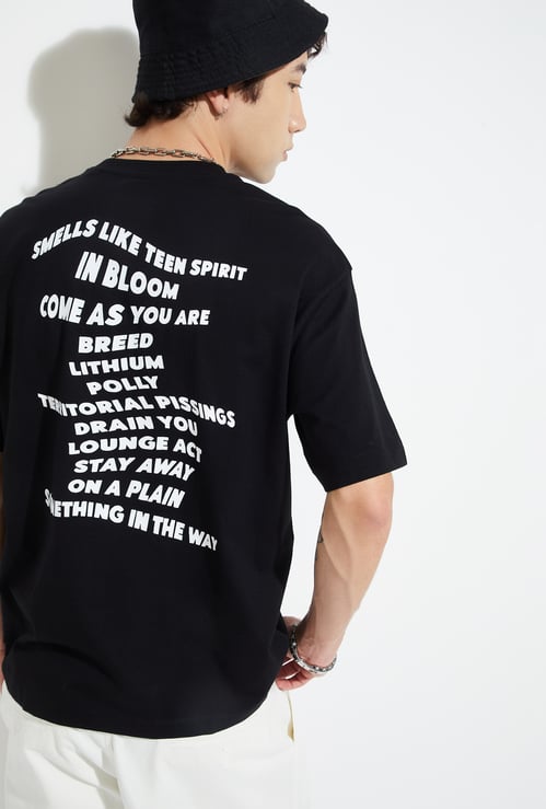 URB_N Men Nirvana Printed Oversized T-shirt