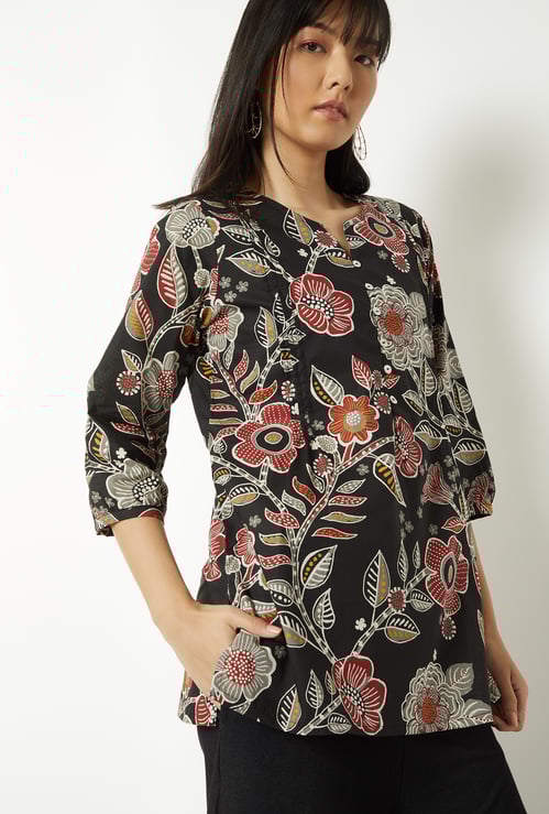 Women Floral Print Short Kurti