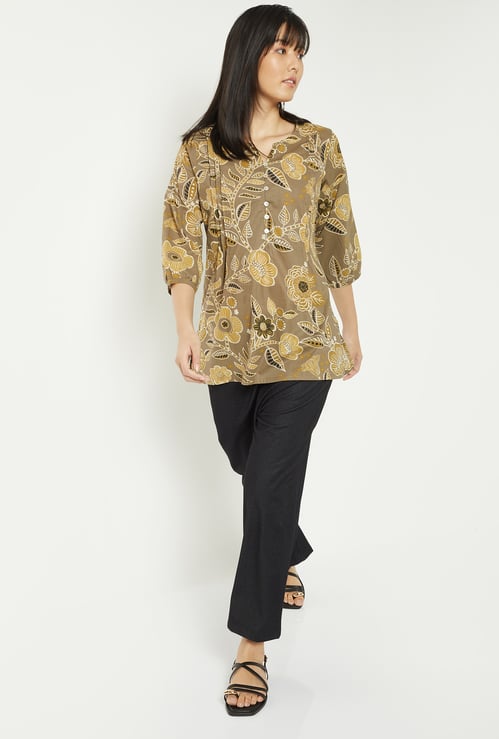 Women Floral Print Short Kurti